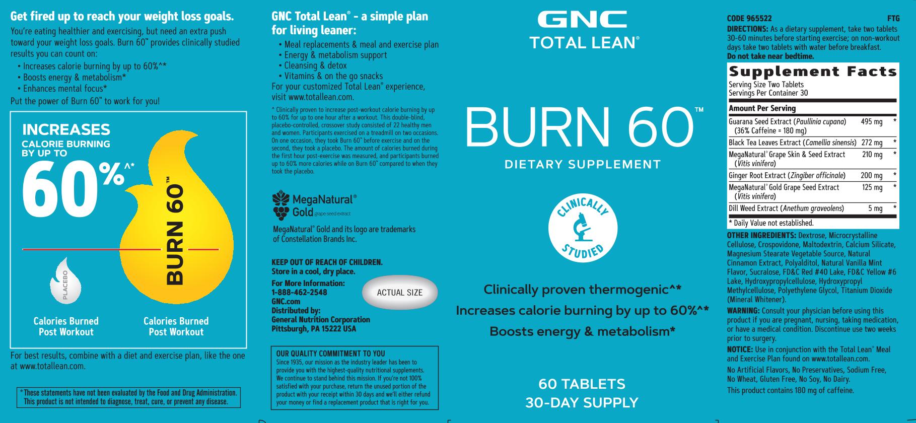 GNC Total Lean Burn 60 | 60 Tablets - Image 2