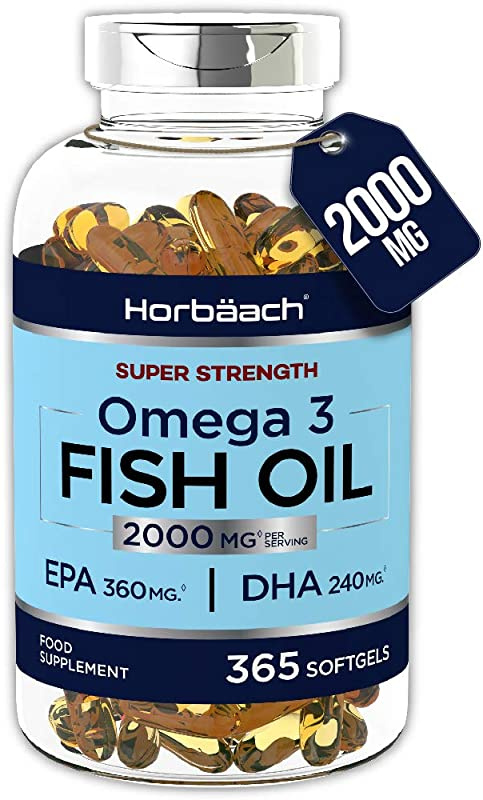 Horbaach Omega 3 Fish Oil 2000mg | 365 Softgel Capsules | Premium Fatty Acids EPA & DHA | Supports Heart, Brain & Eye Health | Non-GMO, Gluten Free Supplement | 1000mg per Tablet أوميجا 3 من زيت السمك 2000 مجم للجرعة لصحة المخ والقلب والعين 365 سوفت جيل - Image 7