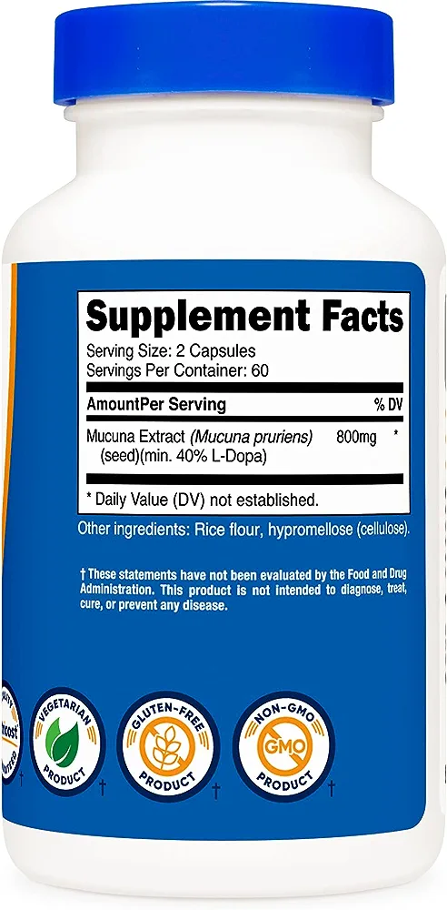 Nutricost Mucuna Pruriens 400mg, 120 Capsules - 800mg Per Serving, Veggie Caps, From Mucuna Pruriens - Image 4
