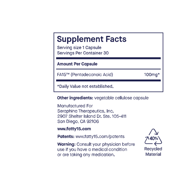 Fatty15 pentadecanoic acid (C15:0), Ingredients