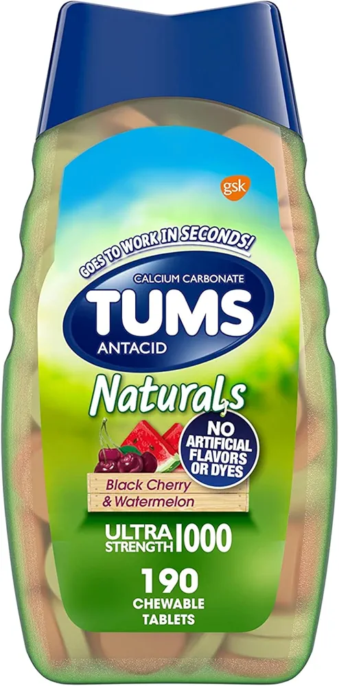TUMS Naturals Ultra Strength 1000, 190 chewable tablets